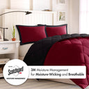 Larkspur - Twin/Twin Long 3M Scotchgard Diamond Quilting Reversible Down Alternative Comforter Set - Red/Black - Madison Park Essentials - Comforters & Sets - Elite Enclave Home
