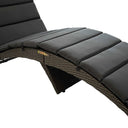 65" Faux Wicker Cushions Chaise Lounge - Dark Gray
