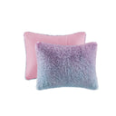 Primrose - Ombre Shaggy Faux Fur Twin Comforter Set - Purple Multi
