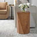 Hughes - Geometric Accent Table - Dark Brown