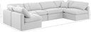 Indulge - Linen 6 Piece Modular U - Shaped Sectional - White - Meridian Furniture - Stationary Sectionals - Elite Enclave Home