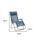 Steel Outdoor Zero Gravity Chair With Blue Cushion - Blue And Gray