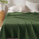 Waffle Weave - Full/Queen Cotton Blanket - Olive Green - Madison Park - Blankets - Elite Enclave Home