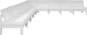 Nizuc - Outdoor Patio 9 Piece Modular Sectional With White Frame - Meridian Furniture - Stationary Sectionals- Elite Enclave Home