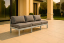 Nizuc - Outdoor Patio 3 Seat Armless Modular Sofa With White Frame - Meridian Furniture - Stationary Sectionals- Elite Enclave Home