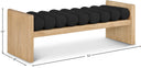 Waverly - Bench With Natural Frame - Meridian Furniture - Upholstered Benches - Elite Enclave Home