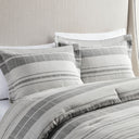 Rhodes - 4 Piece Stripe Comforter Set With Throw Pillow - Gray / Multi