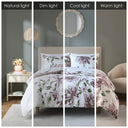 Alice - California King Floral Comforter Set With Bed Sheets - Mauve