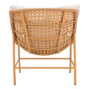 Aluminum Indoor Outdoor Accent Chair With Beige Cushion - Beige And Brown