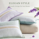 Caralie - 5 Piece Full Seersucker Comforter Set With Throw Pillows - Green