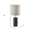 Wood Circular Block Table Lamp - Black - HomeRoots - Table Lamps - Elite Enclave Home
