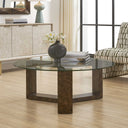 Ignis - Round Glass Coffee Table - Brown / Woodtone - Uttermost - Coffee Tables - Elite Enclave Home