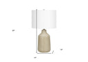 Concrete Urn Table Lamp With Ivory Drum Shade - Beige - HomeRoots - Table Lamps - Elite Enclave Home