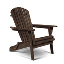Solid Wood Outdoor Adirondack Chair - Dark Brown And Natural Wood