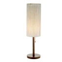 Solid Wood Standard Table Lamp With Beige Shade - Walnut - HomeRoots - Table Lamps - Elite Enclave Home