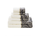 Aubrey - 6 Piece Jacquard Towel Set - Black - Madison Park - Towel Sets - Elite Enclave Home