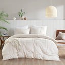 Porter - California King Soft Washed Pleated Duvet Cover Set - Neutral
