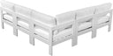 Nizuc - Outdoor Patio 5 Piece Modular Sectional With White Frame - Meridian Furniture - Stationary Sectionals- Elite Enclave Home