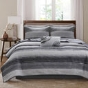 Saben - California King 8 Piece Quilt Set With Bed Sheets - Black