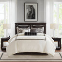 Jarvis - 8 Piece Queen Embroidery Oversized Duvet Style Comforter Set - Black/White