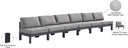 Nizuc - Outdoor Patio 6 Seat Armless Modular Sofa With Gray Frame - Meridian Furniture - Stationary Sectionals- Elite Enclave Home