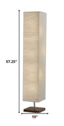 Two Light Column Floor Lamp With Rectangular Shade - White
