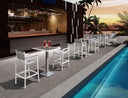 3 Piece Modern Outdoor Bar Set - White And Gray