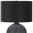 23" Ceramic Round Table Lamp With Black Drum Shade - Black - HomeRoots - Table Lamps - Elite Enclave Home