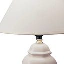 13" Ceramic Bedside Table Lamp With Off-White Shade - White