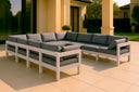 Nizuc - Outdoor Patio 10 Piece Modular Sectional With White Frame - Meridian Furniture - Stationary Sectionals- Elite Enclave Home