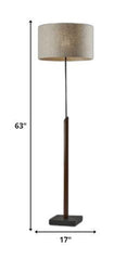 Traditional Shaped Floor Lamp With Beige Drum Shade - Black / Beige - HomeRoots - Floor Lamps - Elite Enclave Home