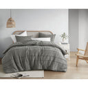 Porter - Queen Soft Washed Pleated Comforter Set - Gray