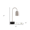 21" Iron Desk Table Lamp With Gray Bell Shade - Gray