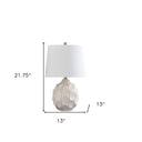 Ceramic Faceted Table Lamp With Off - White Drum Shade - Cream - HomeRoots - Table Lamps - Elite Enclave Home