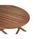 Oval Solid Wood Folding Outdoor Side Table - Brown