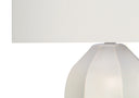 27" Ceramic Geometric Table Lamp With Drum Shade - Cream - HomeRoots - Table Lamps - Elite Enclave Home