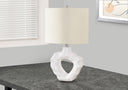 Novelty Table Lamp With Drum Shade - Cream - HomeRoots - Table Lamps - Elite Enclave Home