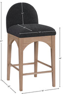 Waldorf - Boucle Stool With Natural Legs - Meridian Furniture - Counter Height (24" - 27") - Elite Enclave Home