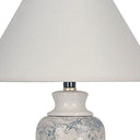 Faux Marble Ceramic Accent Table Lamp With White Empire Shade - Ivory