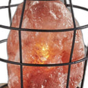 Himalayan Salt Accent Lamp With Cage Shade - Black