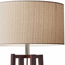 Solid Wood Novelty Floor Lamp With Beige Drum Shade - Brown - HomeRoots - Floor Lamps - Elite Enclave Home