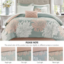 Maible - California King Complete Comforter And Sheet Set - Blush / Gray