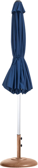 Fiji - Aluminum Patio Umbrella With Round Teak And White Base