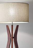 60" Solid Wood Tripod Floor Lamp With Drum Shade - Brown / White - HomeRoots - Floor Lamps - Elite Enclave Home