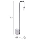 Industrial Marble Bulb Floor Lamp - Black And White - HomeRoots - Floor Lamps - Elite Enclave Home