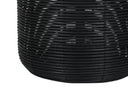 Rattan Round Table Lamp With Ivory Drum Shade - Black - HomeRoots - Table Lamps - Elite Enclave Home