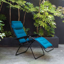Steel Outdoor Zero Gravity Chair With Blue Cushion - Blue