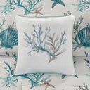 Pebble Beach - 7 Piece Cotton Sateen Comforter Set - Light Blue