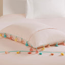 Tessa - Twin Tassel Comforter Set With Heart Shaped Throw Pillow - Blush