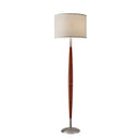 Solid Wood Traditional Shaped Floor Lamp With Drum Shade - White - HomeRoots - Floor Lamps - Elite Enclave Home